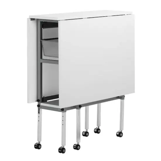 Sew Ready Craft Table with Storage Basket & Shelf {6}