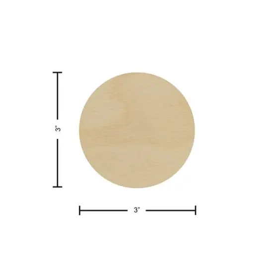 Essentials by Leisure Arts 24 Pack 3" x 3" Circle Flat Wood Shape {4}