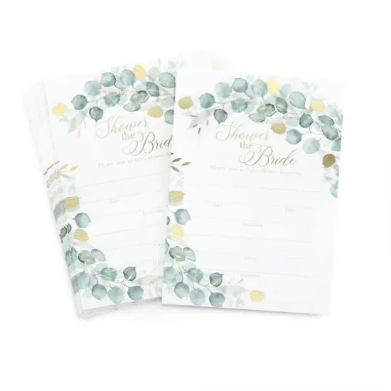 Hortense B. Hewitt Co. Greenery Bridal Shower Blank Invites {1}