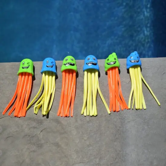 Pool Central 5" Multicolor Jellyfish Slow Sinking Dive Game, 6ct. {3}