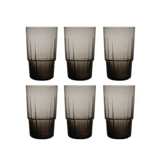 Hello Honey&reg; 6" Mid-Century Gray Drinking Glasses, 6ct. {1}