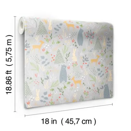 RoomMates Light Gray Spring Forest Pals Peel & Stick Wallpaper {8}
