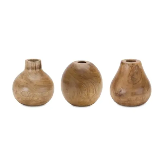 Natural Wood Bud Vase Set {1}