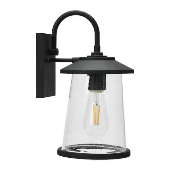 Hello Honey&reg; Robert Stevenson Lighting Hudson 14.5" Distressed Zinc Metal & Seedy Glass Outdoor Light {1}