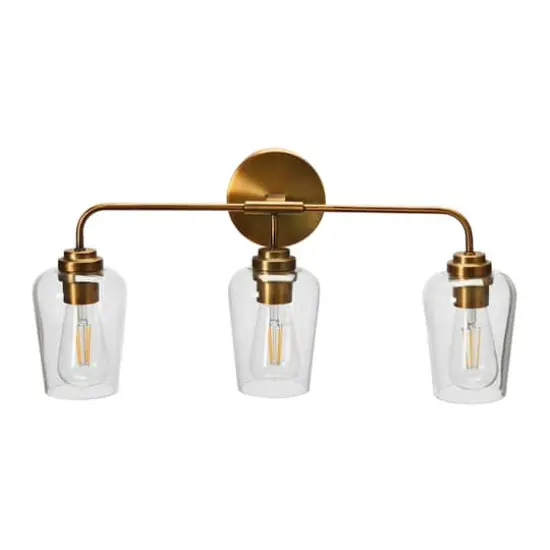 Hello Honey&reg; Robert Stevenson Lighting Holden Metal & Glass 3-Light Vanity Brushed Bronze {1}