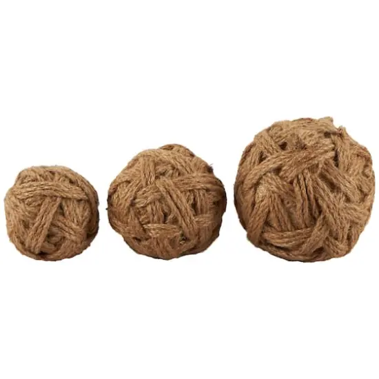 Brown Jute Handmade Woven Decorative Ball Orbs & Vase Filler Set {1}