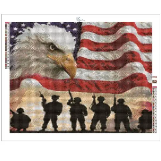 Sparkly Selections American Soldiers Diamond Painting Kit, Square Diamonds {3}