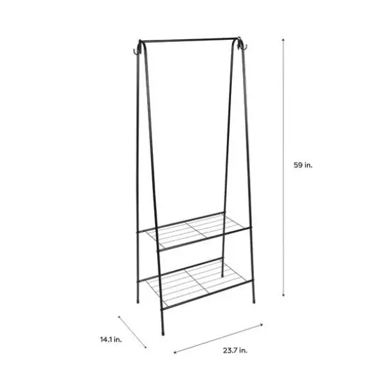 Organize It All Garment Rack with 2 Tier Shelving {5}