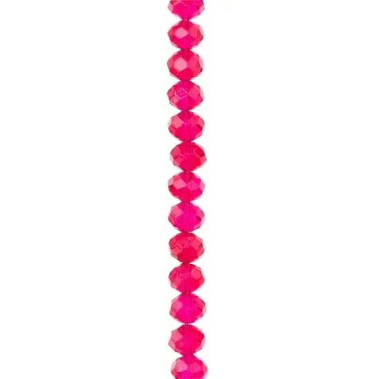 Fuchsia Faceted Glass Rondelle Beads, 8mm by Bead Landing&trade; {1}