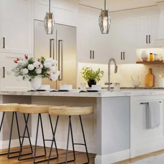 Hello Honey® Robert Stevenson Lighting Celia Brushed Bronze Faceted Crystal & Metal Ceiling Light {3}