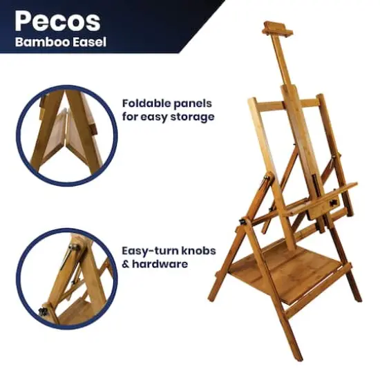 Pacific Arc Convertible Watercolor Bamboo Studio Easel with Storage Shelf {4}