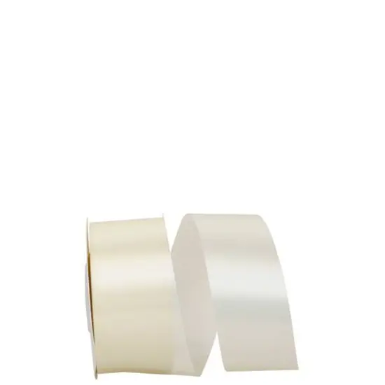 JAM Paper 1.875" x 50yd. Single Face Satin Allure Ribbon Ivory {1}