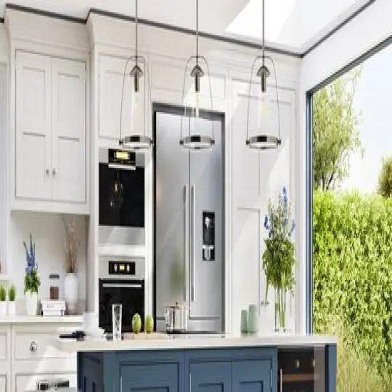 Hello Honey&reg; 5.7ft. Metal & Glass Ceiling Light Polished Nickel {4}