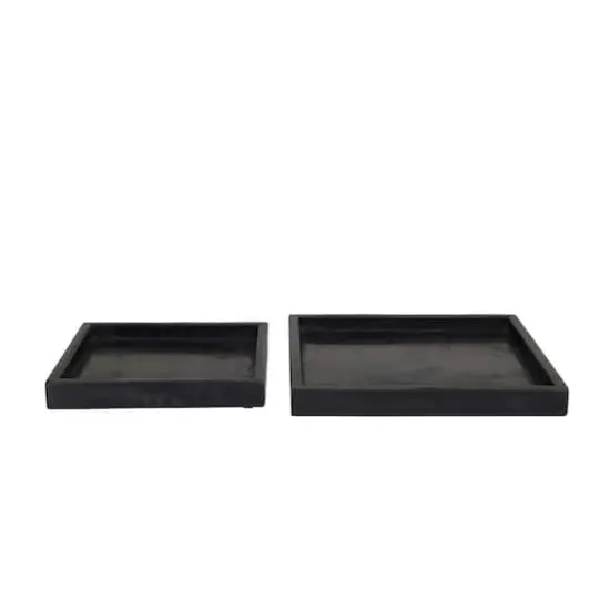 Modern Marble Tray with Raised Border Set Black {1}