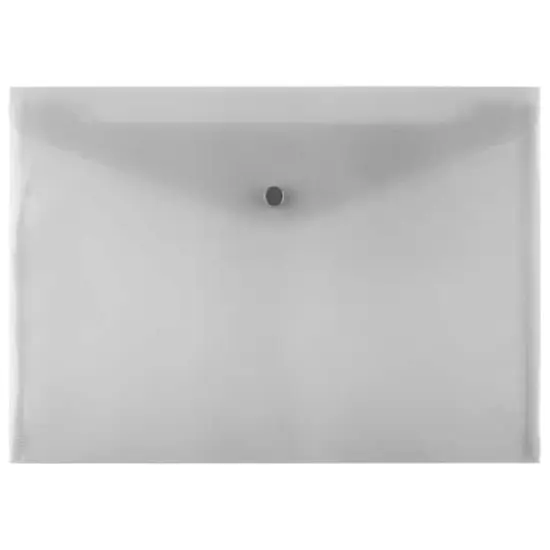 JAM Paper 9.75" x 13" Plastic Snap Closure Envelopes, 12ct. Smoke Gray {1}