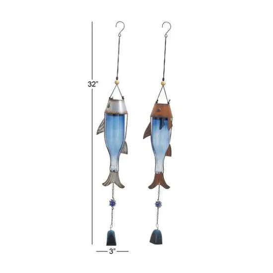 2.6ft. Multicolored Metal Coastal Windchime Set {7}