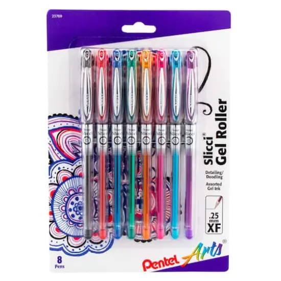 Pentel Arts&reg; Slicci&reg; 0.25mm Extra Fine 8 Gel Pen Set {1}