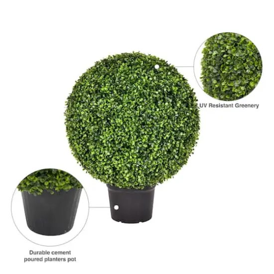 24" Artificial Green Boxwood Ball {7}