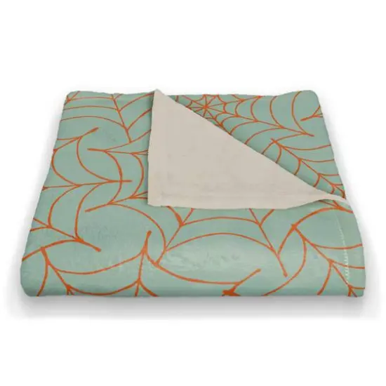 Blue Spider Web Fleece Throw {3}