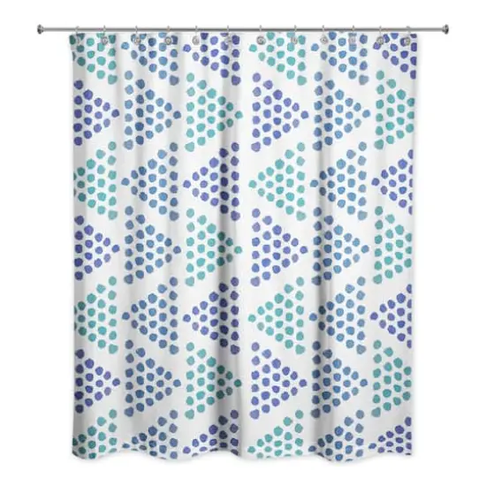 Dotted Triangle Shower Curtain Blue {1}