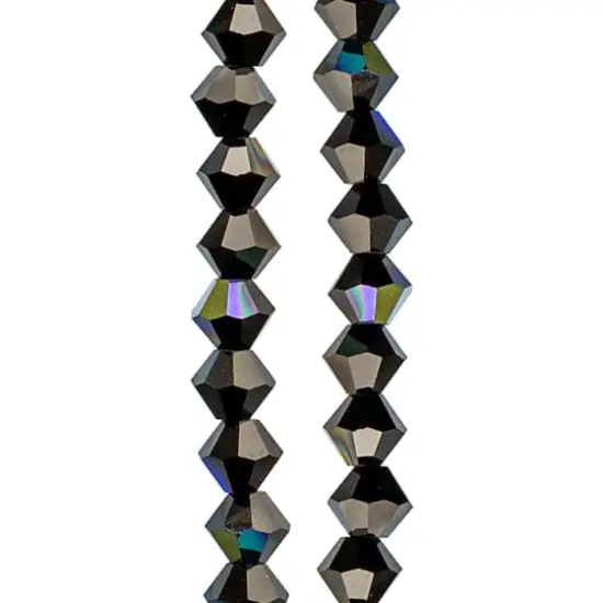 Preciosa Glass Crystal Bicone Beads, 4mm by Bead Landing&trade; Jet AB {1}