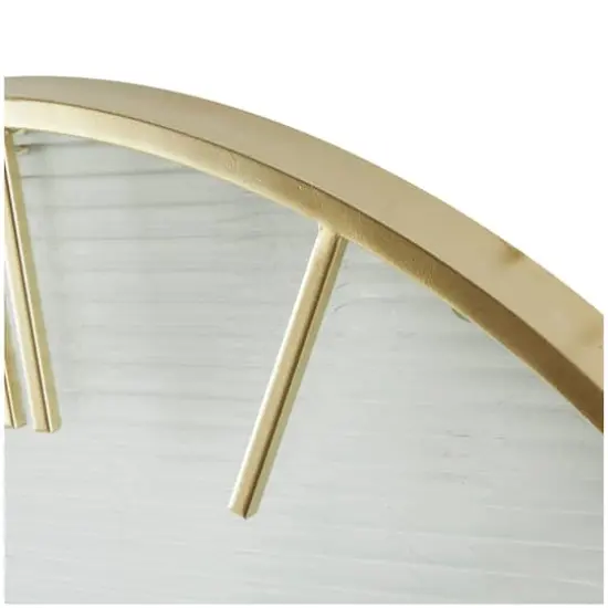 28" Gold Metal Wall Clock with Clear Glass Face {7}