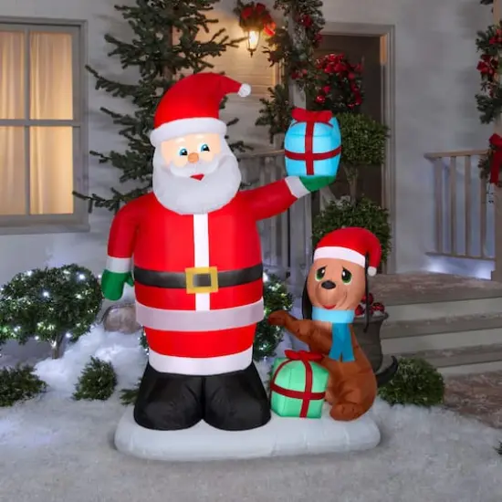 Airblown&reg; 6ft. Inflatable Christmas Animated Santa & Puppy {3}