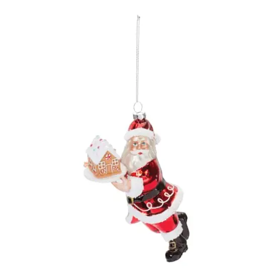 6ct. 7" Glass Santa with Gingerbread Ornaments {3}