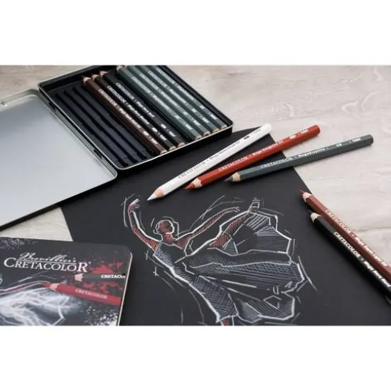 Cretacolor X-Sketch Mega Pencil Drawing 12-Piece Tin Box Set {8}