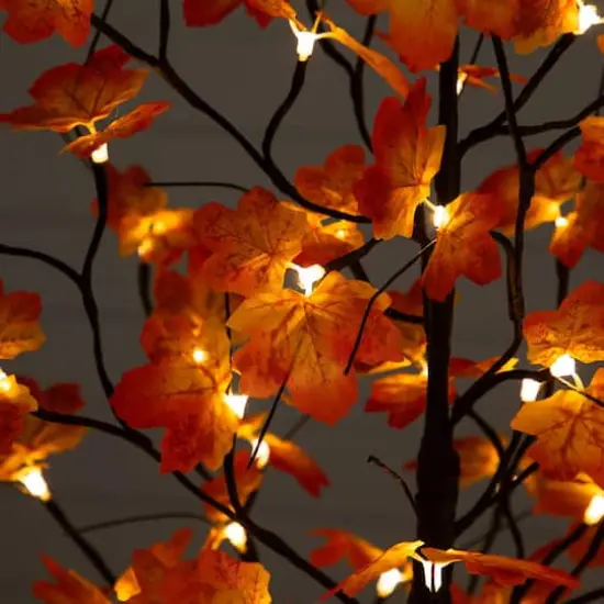 5ft. Pre-Lit Minimalist Autumn Maple Artificial Fall Tree with 96 Warm White LED Lights {5}