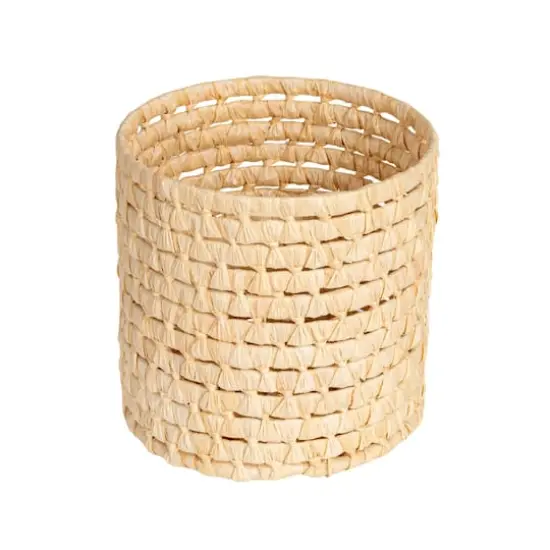 Household Essentials 9.75" Natural Handwoven Corn Leaf Waste Basket {1}