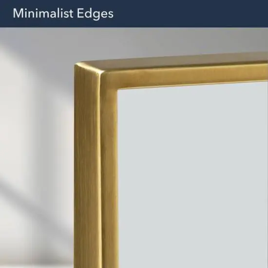 Head West Brassy Gold Spectrum Metal Rectangular Bathroom Vanity Mirror - 36" x 30" {7}