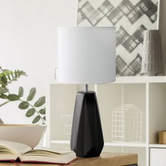 Simple Designs Ceramic Prism Table Lamp Black {5}