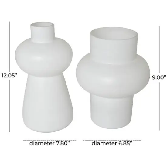 White Glass Unique Trumpet Vase Set {12}