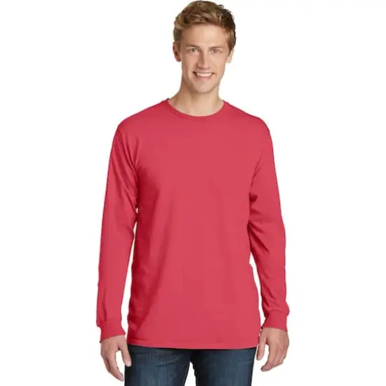 Port & Company® Beach Wash® Colors Garment-Dyed Long Sleeve Tee Poppy {4}