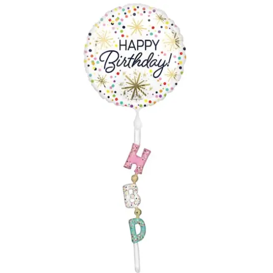 69" Confetti Sprinkle Happy Birthday Foil Balloon {1}