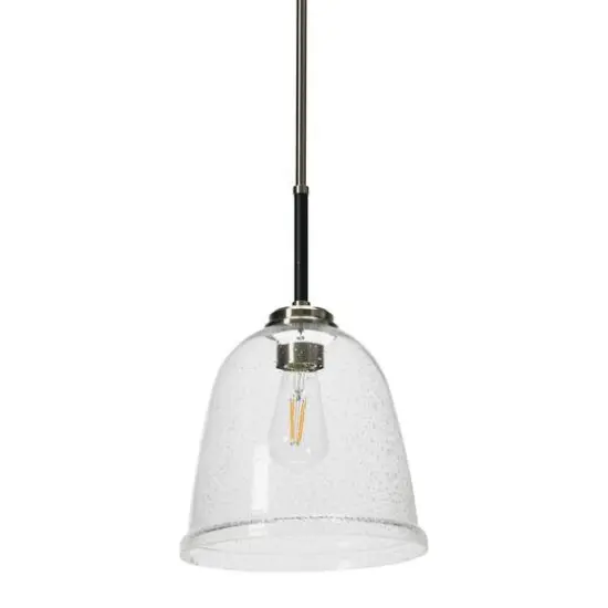 Hello Honey® Robert Stevenson Lighting Landry 11" Black & Nickel Seedy Glass & Metal Ceiling Light {12}