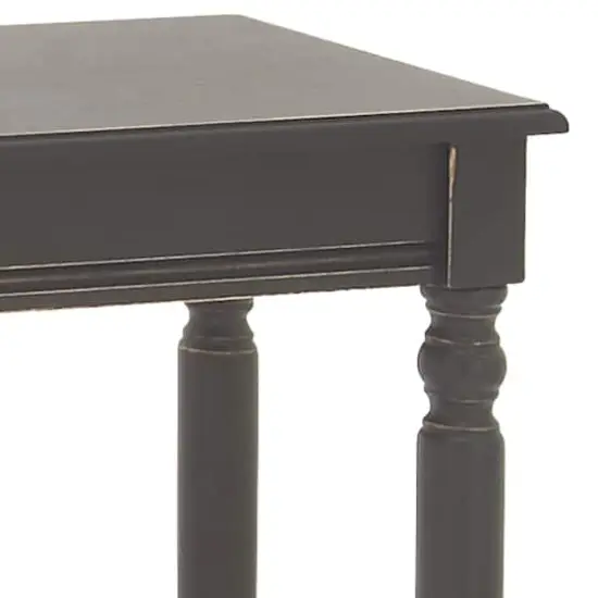 32" Black Traditional Wooden Console Table {4}