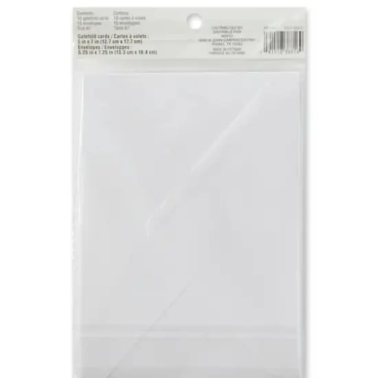 White Gatefold Cards & Envelopes by Recollections&trade;, 5" x 7" {6}