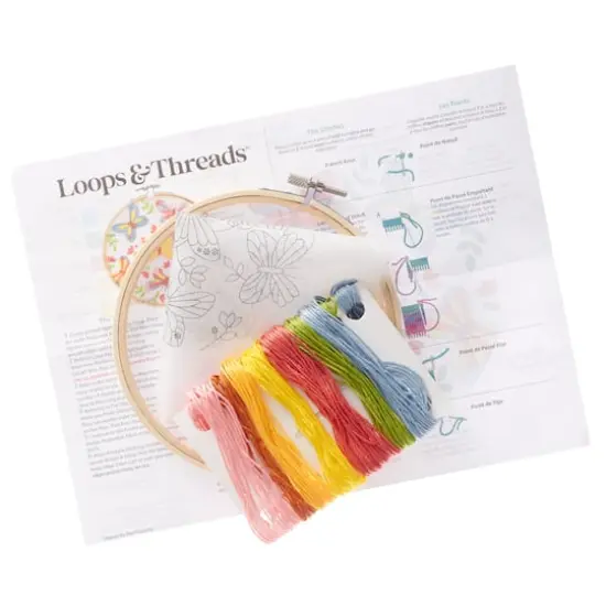 6" Butterflies Embroidery Kit by Loops & Threads&reg; {5}