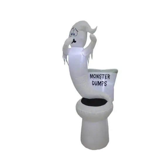 5ft. Inflatable Glowing Toilet Monster Dumps {4}