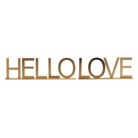 Gold Metal Home & Love Tabletop Sign Set {8}