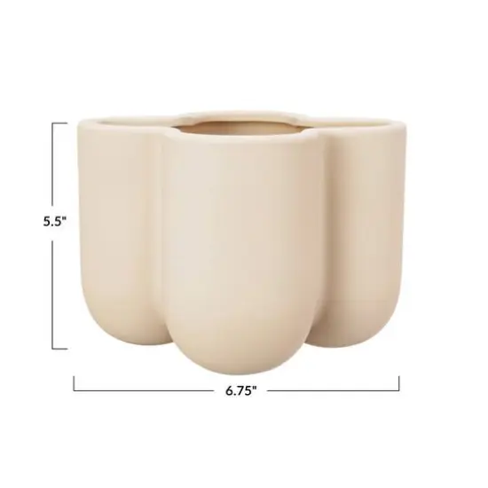 Hello Honey&reg; 6.75" Tan Latex Glaze Stoneware Planter {4}