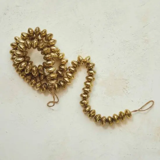 Hello Honey&reg; 6ft. Brass Finished Hammered Metal Bead Garland {4}