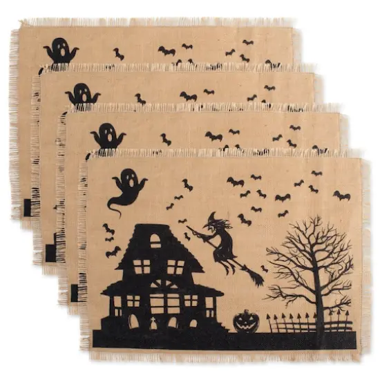 DII&reg; Haunted House Burlap Placemat Set {1}