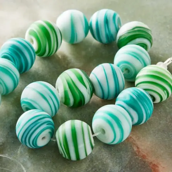 Aqua Mix Round Glass Beads, 12mm by Bead Landing&trade; {3}