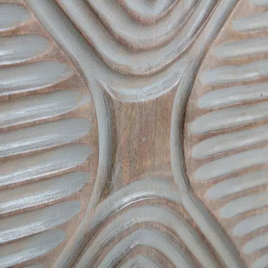 Habitat Robia 20" Distressed Gray Carved Wood Wall Art {4}