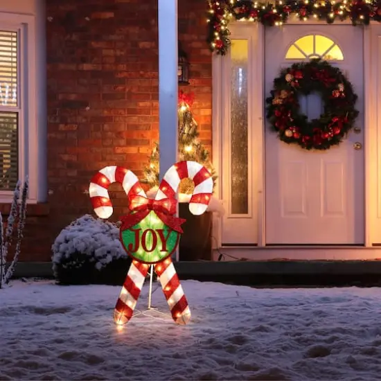 Glitzhome&reg; 3ft. Lighted Christmas Candy Cane Outdoor D&eacute;cor {3}
