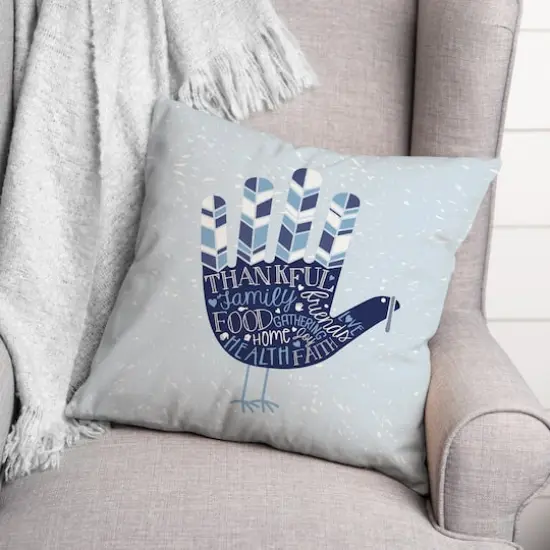 Blue Turkey Hand Pillow {3}