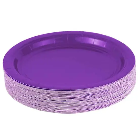 JAM Paper 7" Paper Party Plates, 50ct. Purple {3}